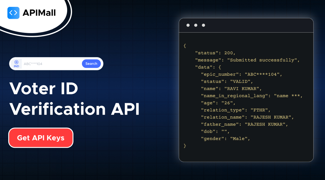 Voter ID Verification API | EPIC & KYC Checks - APIMall